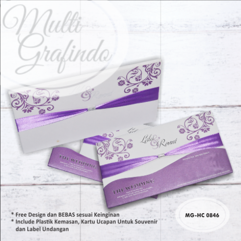 Cetak Undangan Hardcover full color 22x12 cm